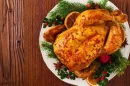 Pavo relleno con durazno