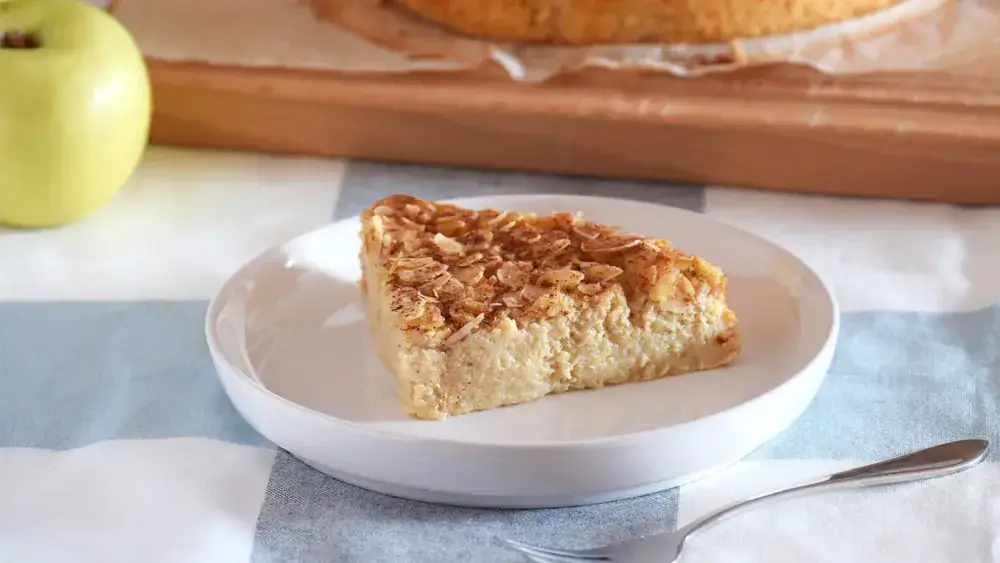 Receta torta avena y manzana