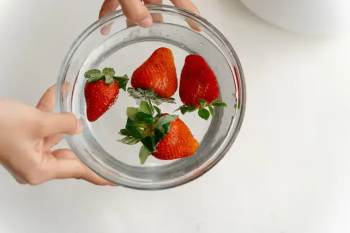 Fresas y Bicarbonato de sodio tazón