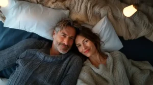 Pareja descansando en cama