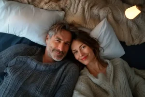 Pareja descansando en cama