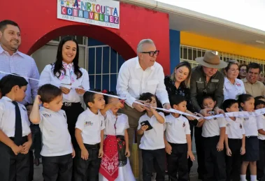 Nuevas de aulas en Jardín de Niños en Badiraguato
