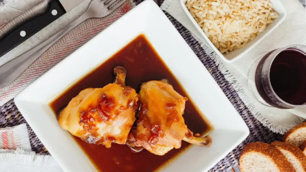 Pollo marinado con miel salsa de soya