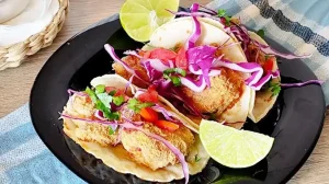 Tacos de camarones empanizados