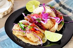 Tacos de camarones empanizados