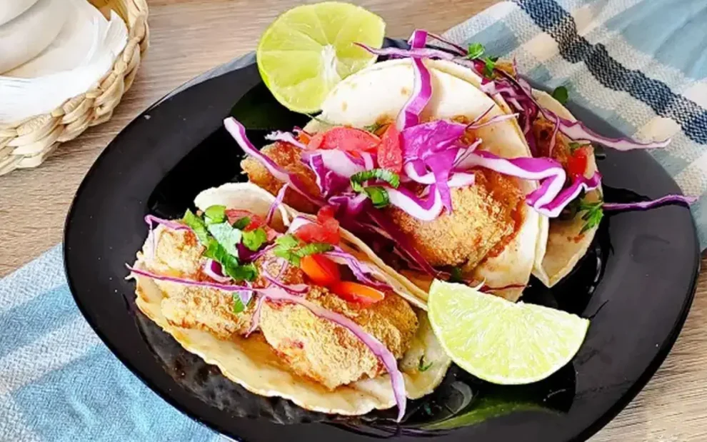 Tacos de camarones empanizados