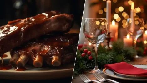Costillitas de cerdo en salsa BBQ para Navidad