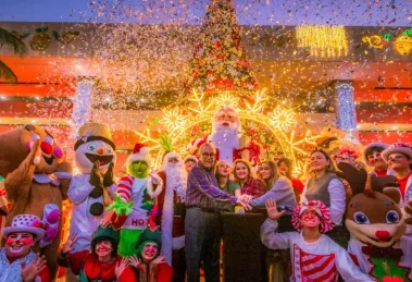 Encendido del monumental árbol de Navidad