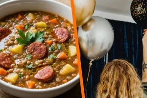 Lentejas con chorizo y zanahorias