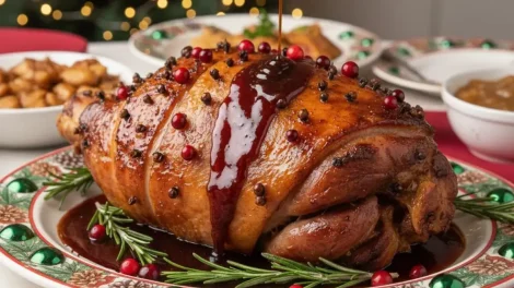 Pierna ahumada con salsa coca-cola