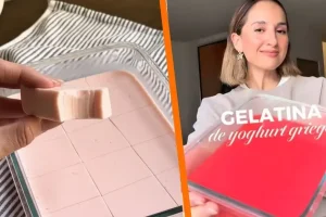 Gelatina de yogurt griego