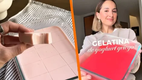 Gelatina de yogurt griego