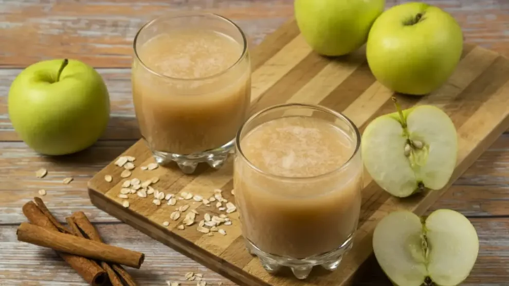 Licuado de manzana con linaza