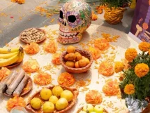 4 elementos en la ofrenda de Día de Muertos