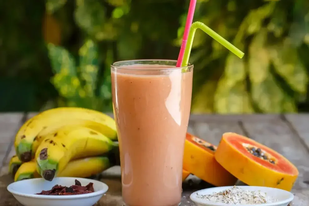 Licuado de papaya con avena